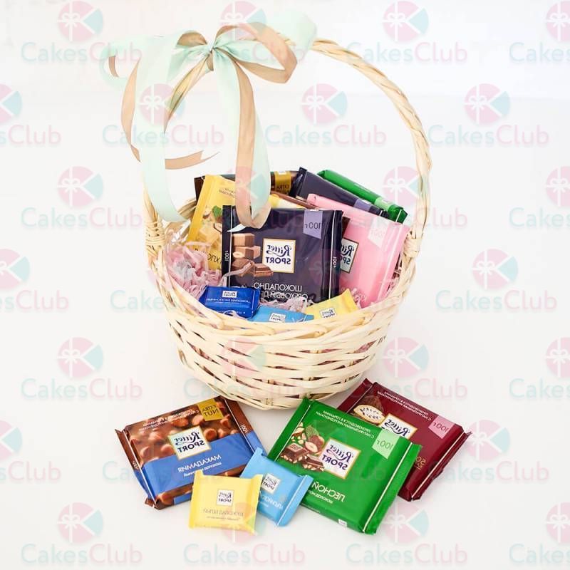Подарочная корзинка с шоколадками - K37