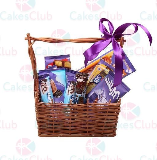 Подарочная корзинка с шоколадками - K62