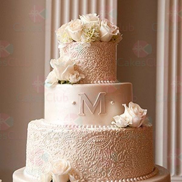 Бежевые свадебные торты - A2764