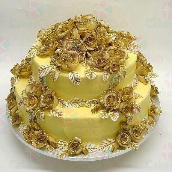 Золотые свадебные торты - A2948