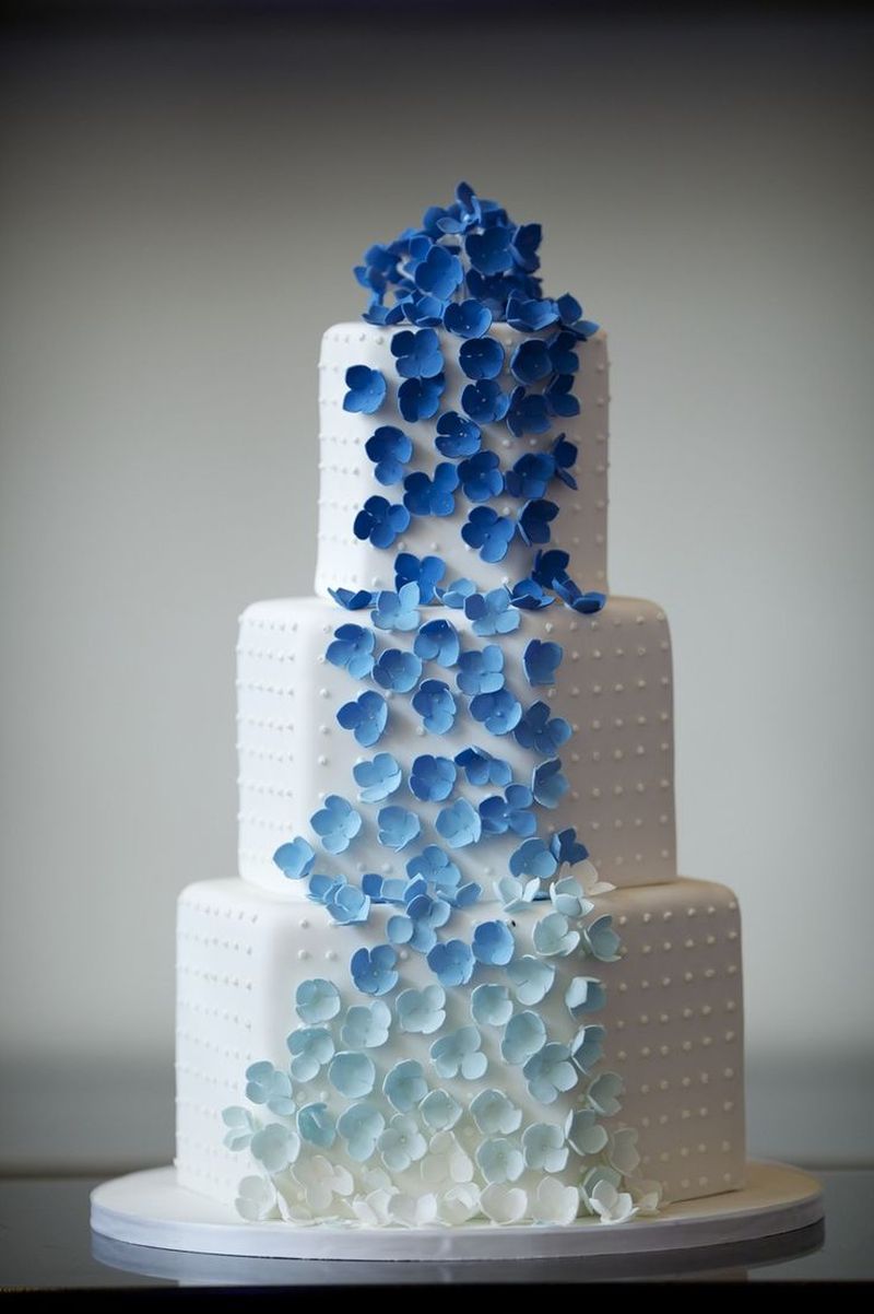 Синие свадебные торты - a1191