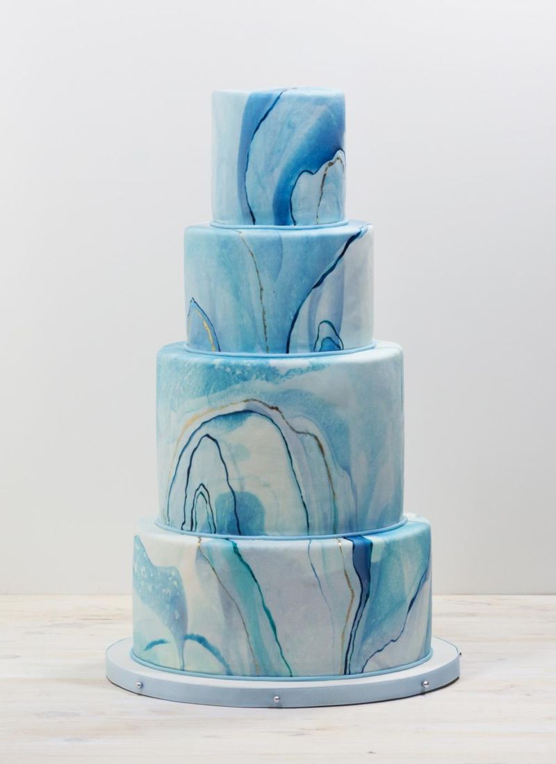 Синие свадебные торты - a1194