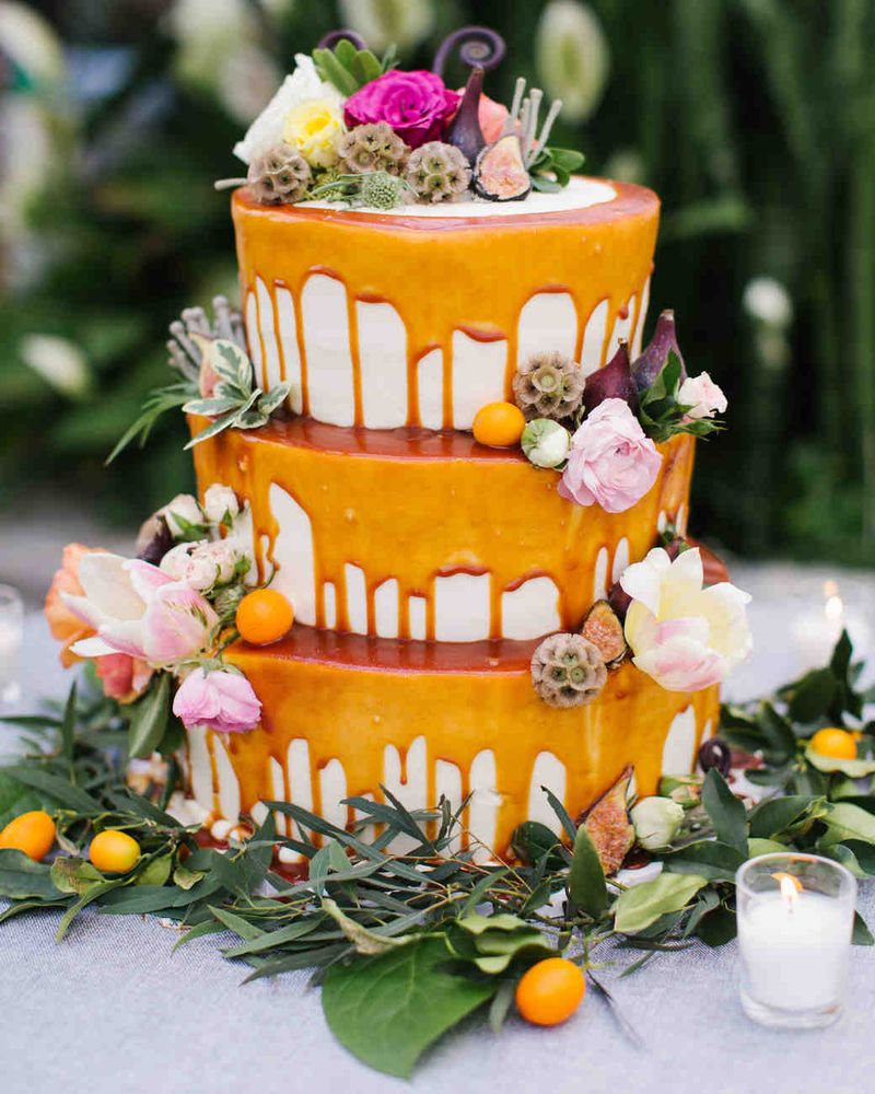 Оранжевые свадебные торты - a1150