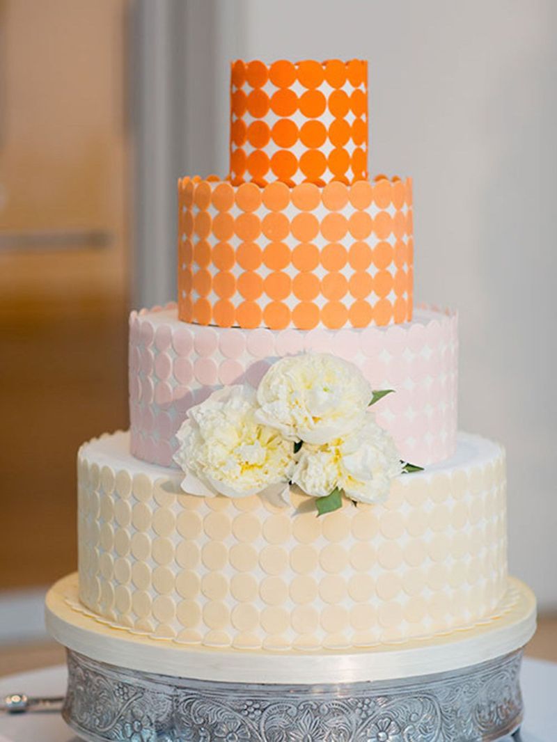 Оранжевые свадебные торты - a1153