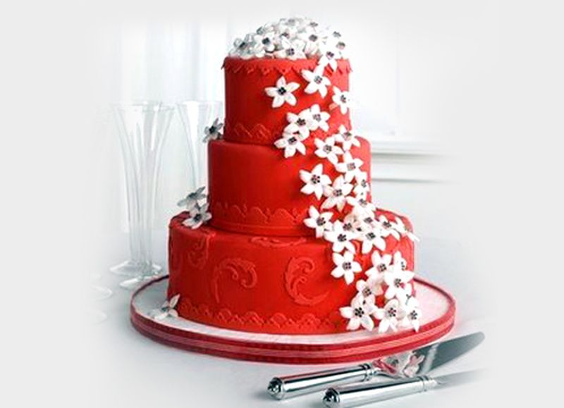 Красные свадебные торты - a1132
