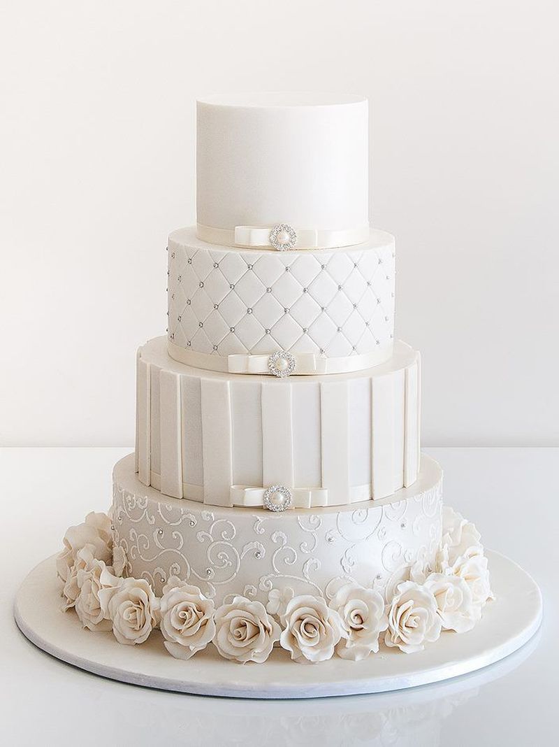 Белые свадебные торты - a990