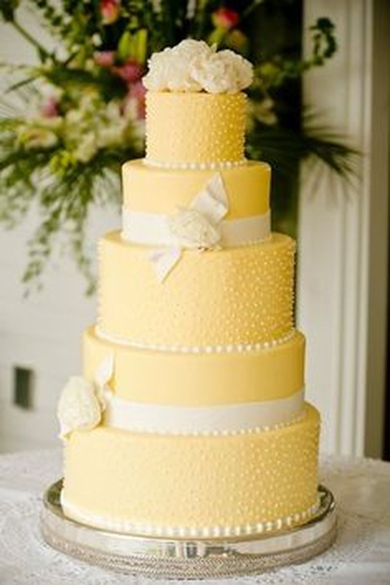 Желтые свадебные торты - a1009