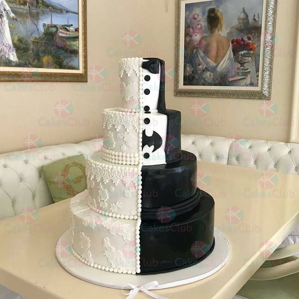 Черные свадебные торты - A1724