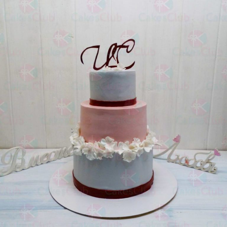 Свадебные торты с инициалами - A2603