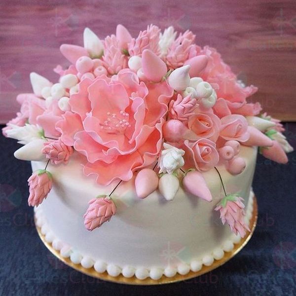 Свадебные торты с цветами - A3453