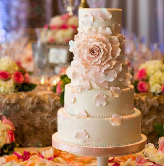 Бежевые свадебные торты - A2770