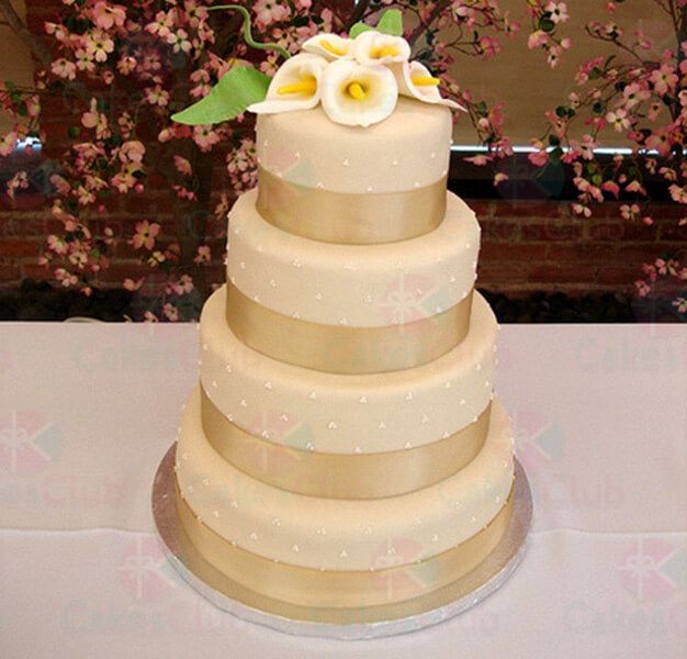 Бежевые свадебные торты - A2773