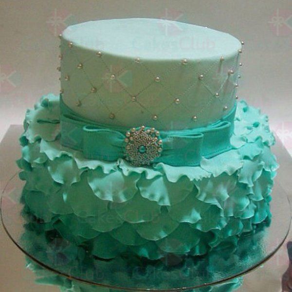 Бирюзовые свадебные торты - A2801