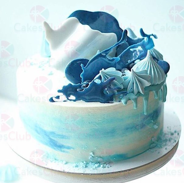 Голубые свадебные торты - A2886
