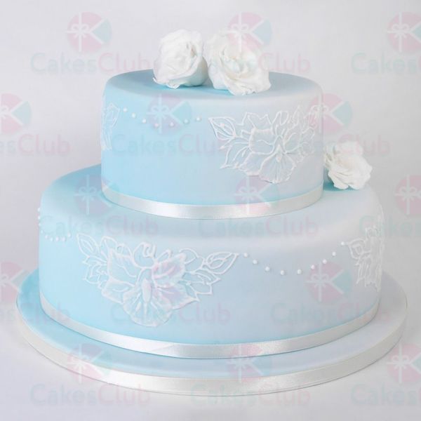 Голубые свадебные торты - A2887