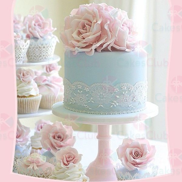 Голубые свадебные торты - A2890