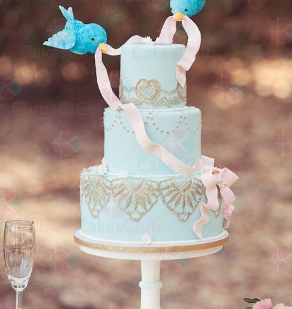 Голубые свадебные торты - A2891