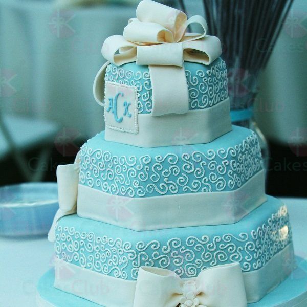 Голубые свадебные торты - A2893