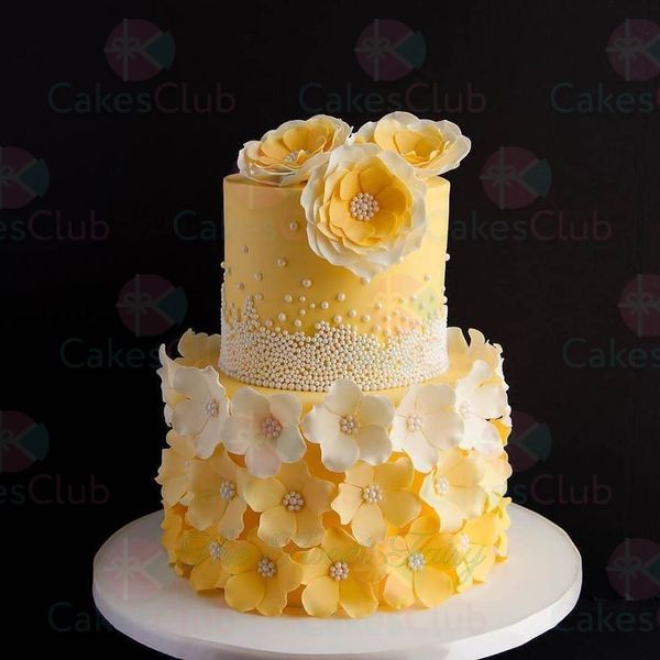 Желтые свадебные торты - A2912