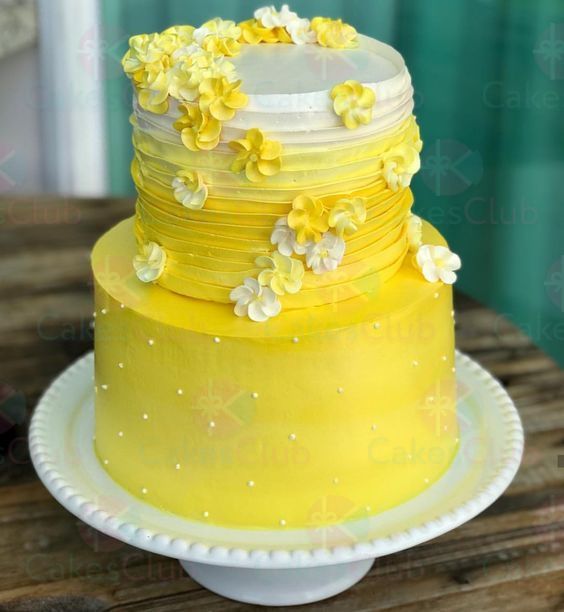 Желтые свадебные торты - A2916