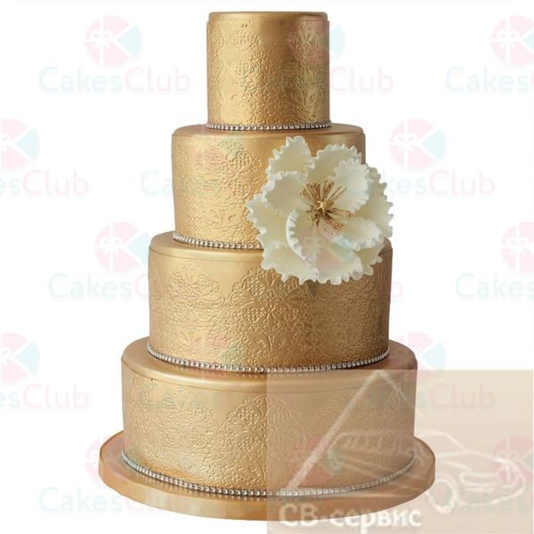 Золотые свадебные торты - A2945
