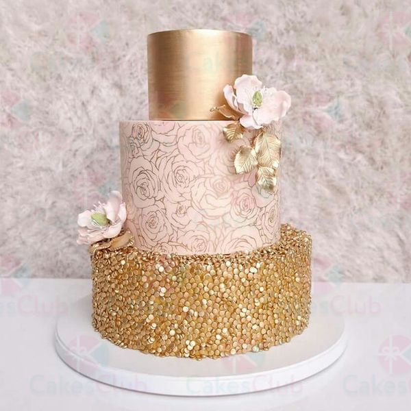 Золотые свадебные торты - A2955