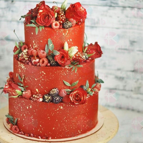Красные свадебные торты - A2964