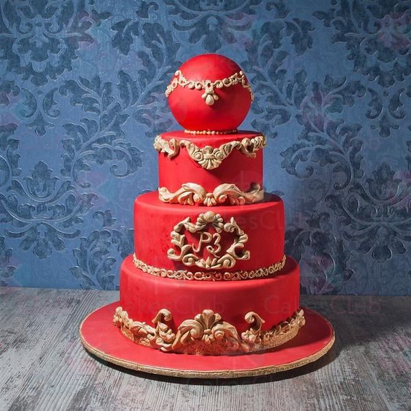 Красные свадебные торты - A2965