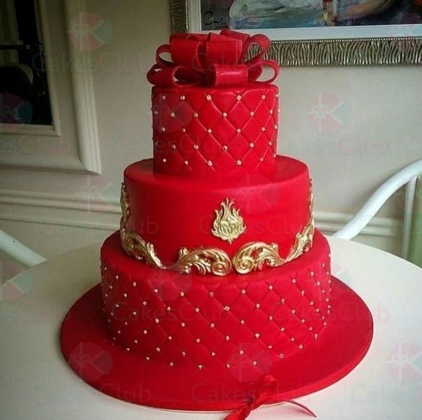 Красные свадебные торты - A2966
