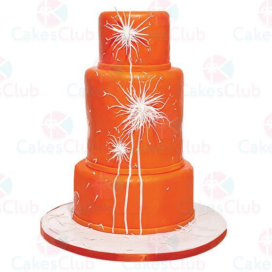 Оранжевые свадебные торты - A3031