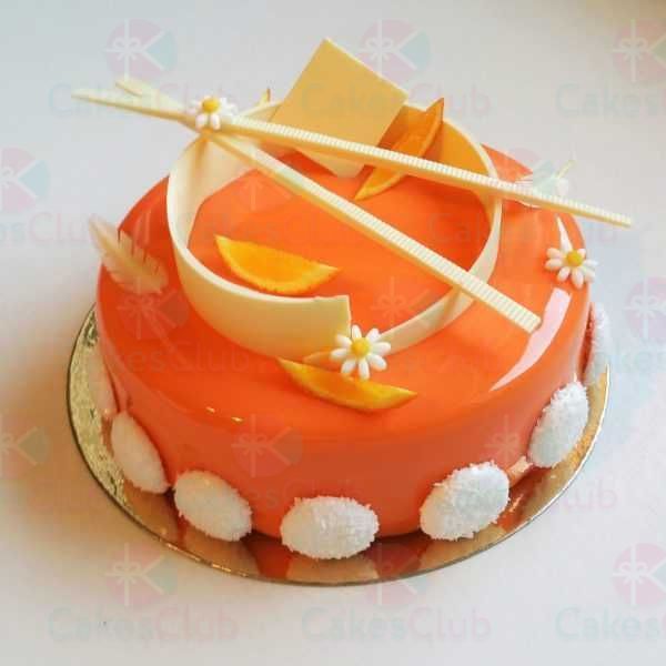 Оранжевые свадебные торты - A3044