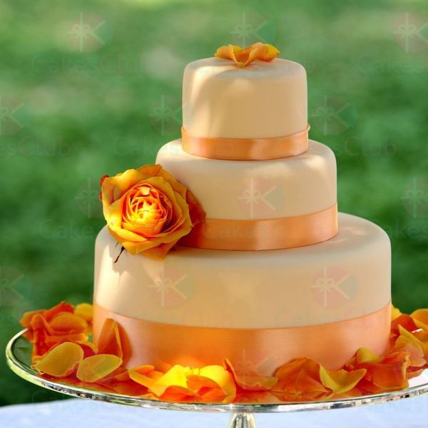 Оранжевые свадебные торты - A3050