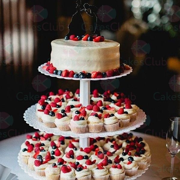 Свадебные торты с капкейками - A3116
