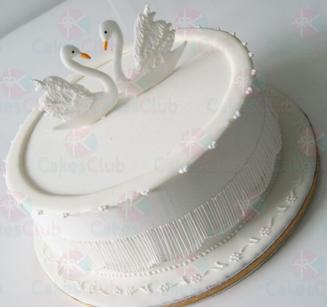 Свадебные торты с лебедями - A3132