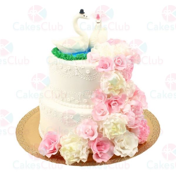 Свадебные торты с лебедями - A3133
