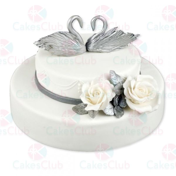 Свадебные торты с лебедями - A3135