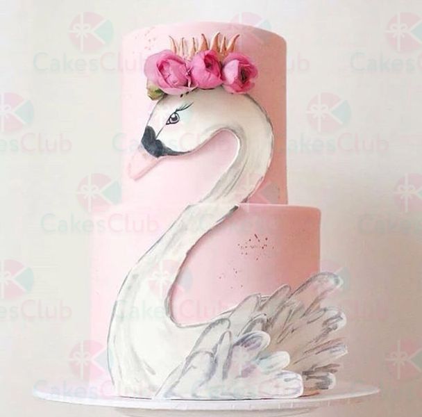 Свадебные торты с лебедями - A3136