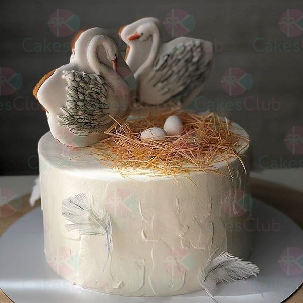 Свадебные торты с лебедями - A3139