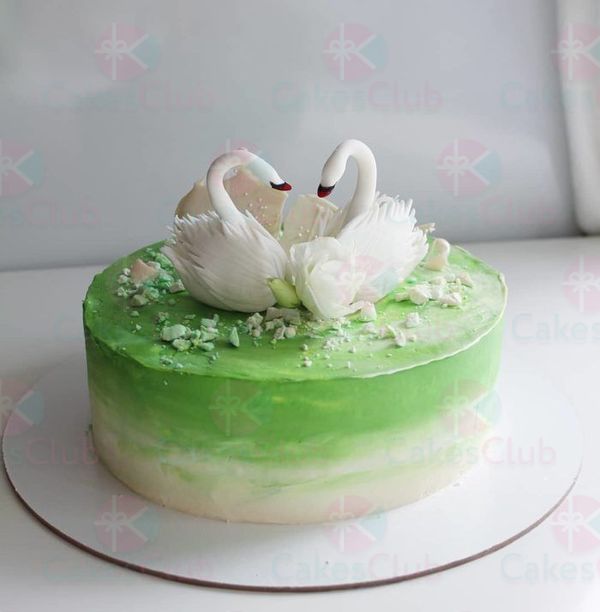 Свадебные торты с лебедями - A3145