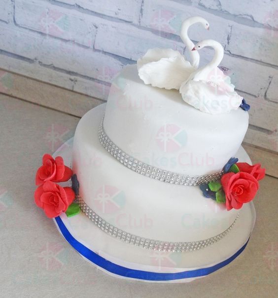 Свадебные торты с лебедями - A3147