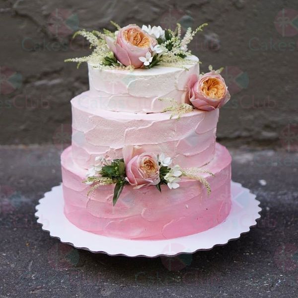 Свадебные торты с цветами - A3149