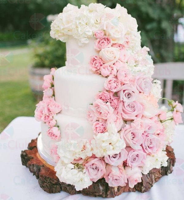 Свадебные торты с цветами - A3150