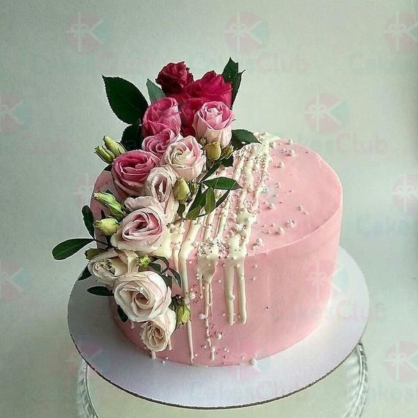 Свадебные торты с цветами - A3152