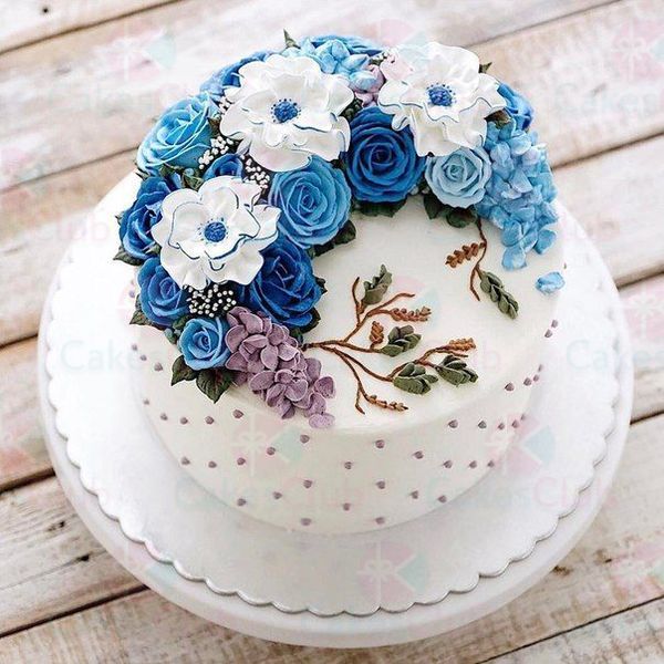 Свадебные торты с цветами - A3154