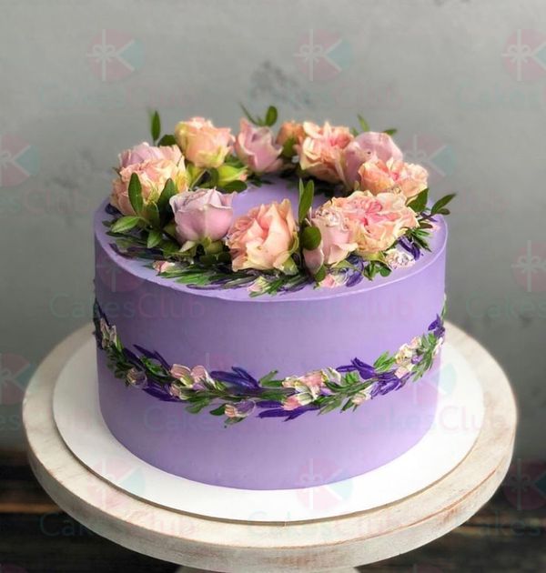 Свадебные торты с цветами - A3158