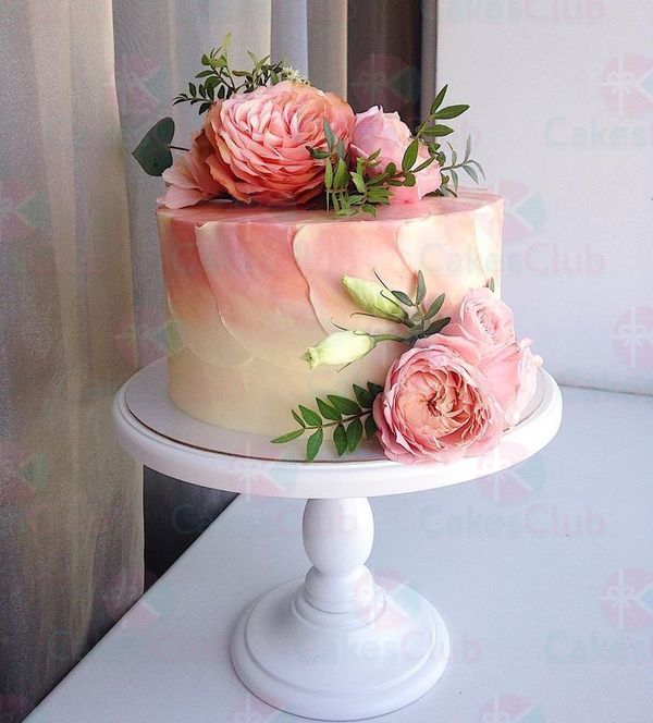 Свадебные торты с цветами - A3159