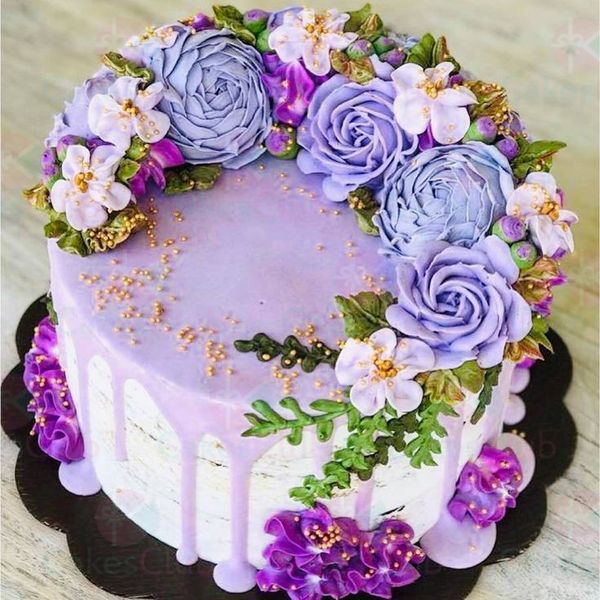 Свадебные торты с цветами - A3162