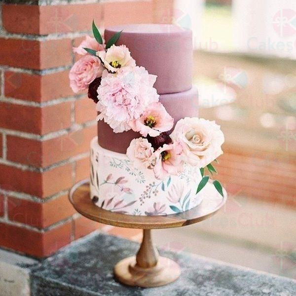Свадебные торты с цветами - A3166