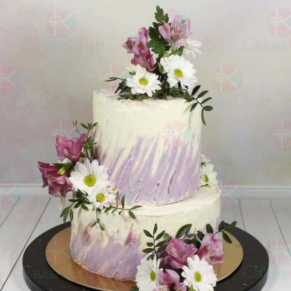 Свадебные торты с цветами - A3167