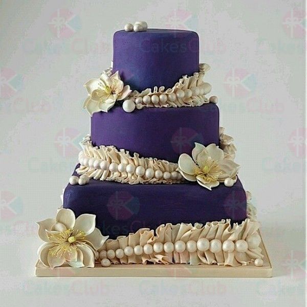 Фиолетовые свадебные торты - A3256